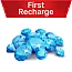 First Recharge: 1000 Diamonds (500+500)