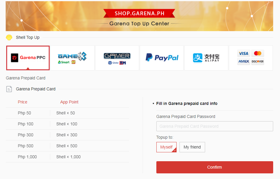 Top up Guide to Garena Shells EGSPay